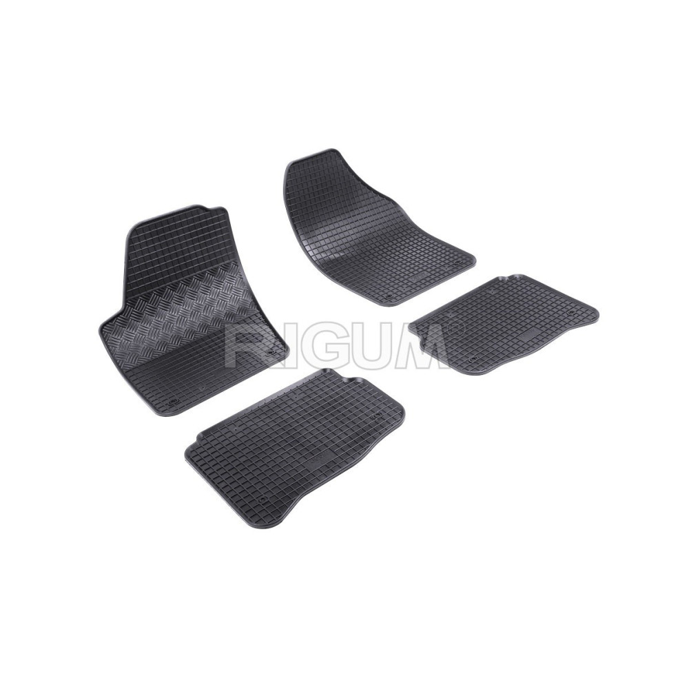 CAR RUBBER FLOOR MATS BLACK  SKODA FABIA I (2000-...) RIGUM