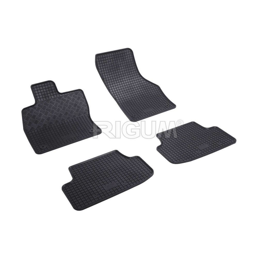 CAR RUBBER FLOOR MATS BLACK VOLKSWAGEN GOLF VII (2012-2020) RIGUM