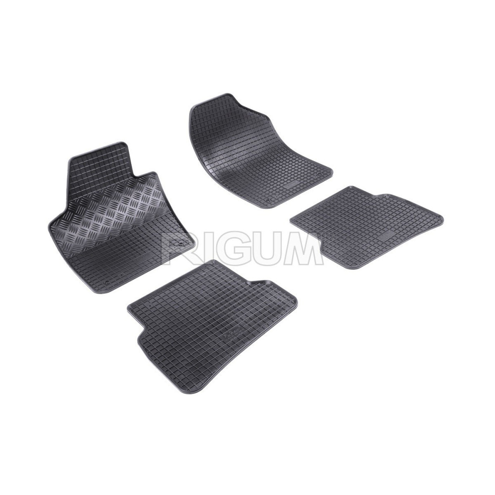 CAR RUBBER FLOOR MATS BLACK VOLKSWAGEN POLO (2009-...) RIGUM