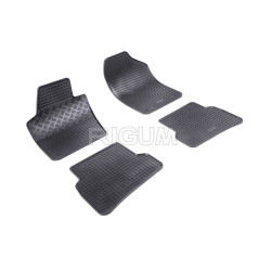 CAR RUBBER FLOOR MATS BLACK VOLKSWAGEN POLO (2009-...) RIGUM