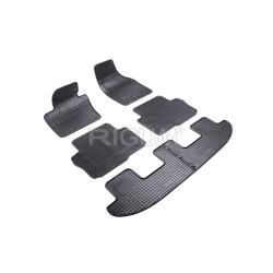 CAR RUBBER FLOOR MATS BLACK VW SHARAN (7s.) (2010-..) RIGUM