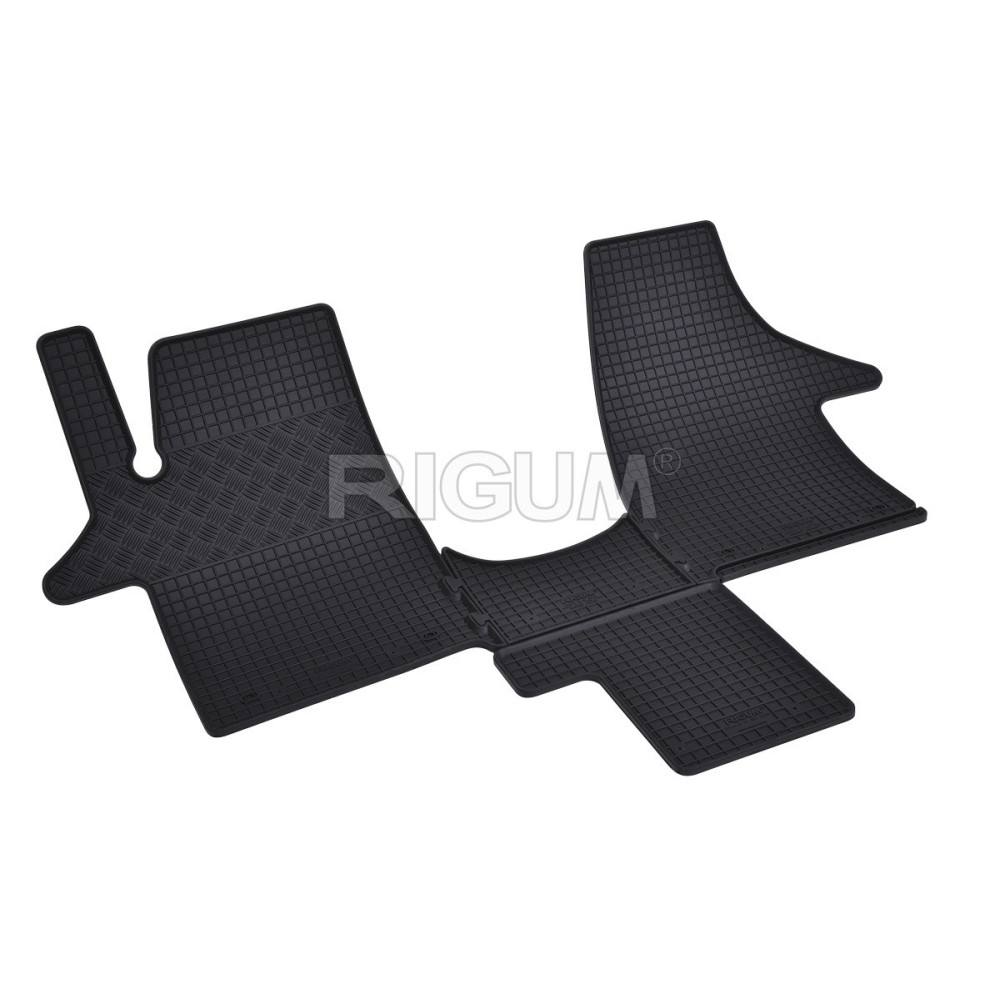 CAR RUBBER FLOOR MATS BLACK VW T5/T6 (2s.) (2003-2022) RIGUM
