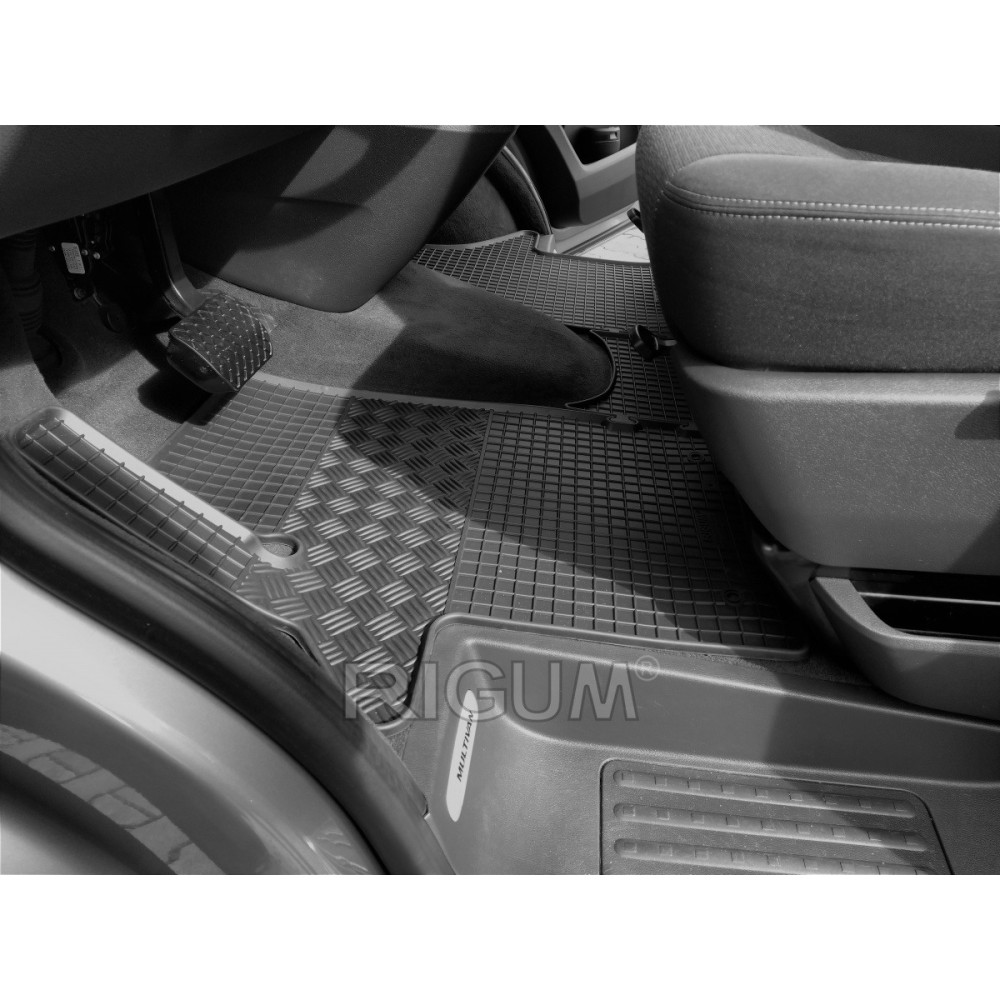 CAR RUBBER FLOOR MATS BLACK VW T5/T6 (2s.) (2003-2022) RIGUM
