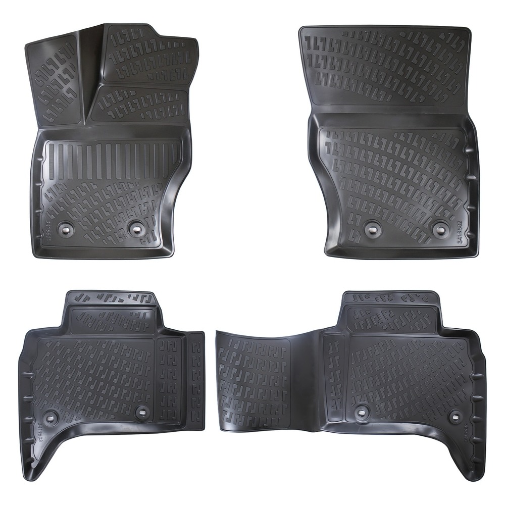 CAR RUBBER FLOOR MATS BLACK 3D LR RR Sport (2013-...) RIZLINE