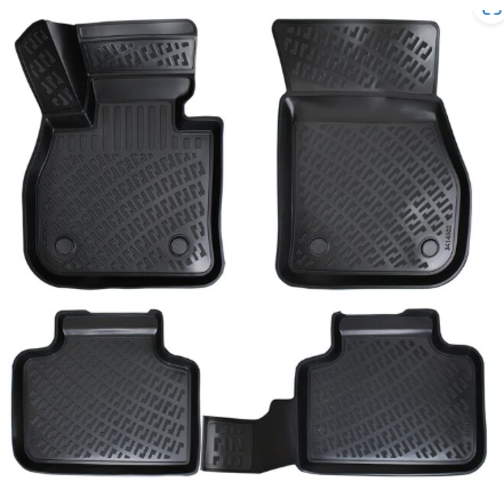 CAR RUBBER FLOOR MATS BLACK 3D Mini Countryman II (2017-...) RIZLINE
