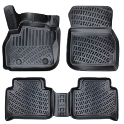 CAR RUBBER FLOOR MATS BLACK 3D Renault   Zoe (2012-...) RIZLINE