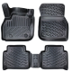 CAR RUBBER FLOOR MATS BLACK 3D Renault   Zoe (2012-...) RIZLINE