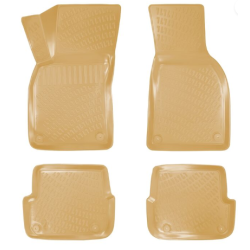 CAR RUBBER FLOOR MATS BEIGE 3D AUDI A6 C6 (2006-2011) RIZLINE