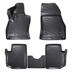 CAR RUBBER FLOOR MATS BLACK 3D CHRYSLER 300C (2011-...) RIZLINE