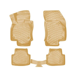 CAR RUBBER FLOOR MATS BEIGE 3D SKODA OCTAVIA III (2013-2020) RIZLINE