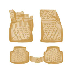 CAR RUBBER FLOOR MATS BEIGE 3D SKODA SUPERB III (2015-...) RIZLINE