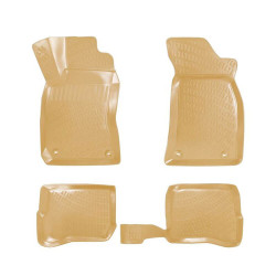 CAR RUBBER FLOOR MATS BEIGE 3D VW PASSAT B5 (1997-2005) RIZLINE
