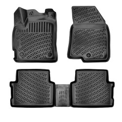 CAR RUBBER FLOOR MATS BLACK 3D DACIA JOGGER (2022-...) RIZLINE