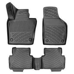 CAR RUBBER FLOOR MATS BLACK 3D VW SHARAN II (2010-...) RIZLINE