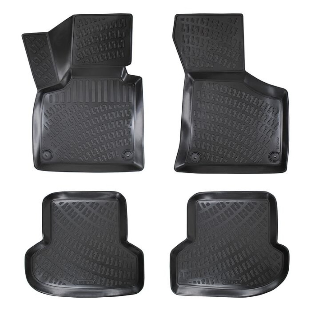 CAR RUBBER FLOOR MATS BLACK 3D AUDI A3 II (2003-2012) RIZLINE