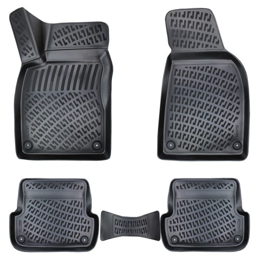 CAR RUBBER FLOOR MATS BLACK 3D  AUDI A4 (2001-2008) RIZLINE