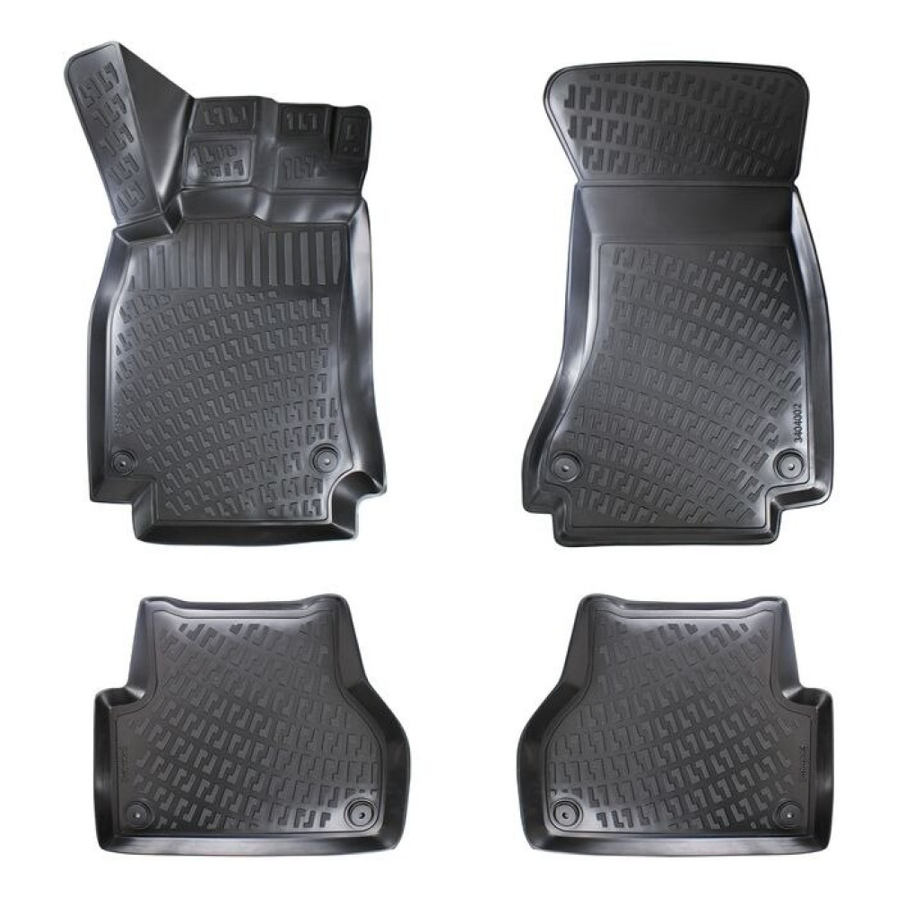 CAR RUBBER FLOOR MATS BLACK 3D AUDI A4 B8 (2008-2015) RIZLINE