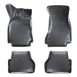CAR RUBBER FLOOR MATS BLACK 3D AUDI A4 B8 (2008-2015) RIZLINE