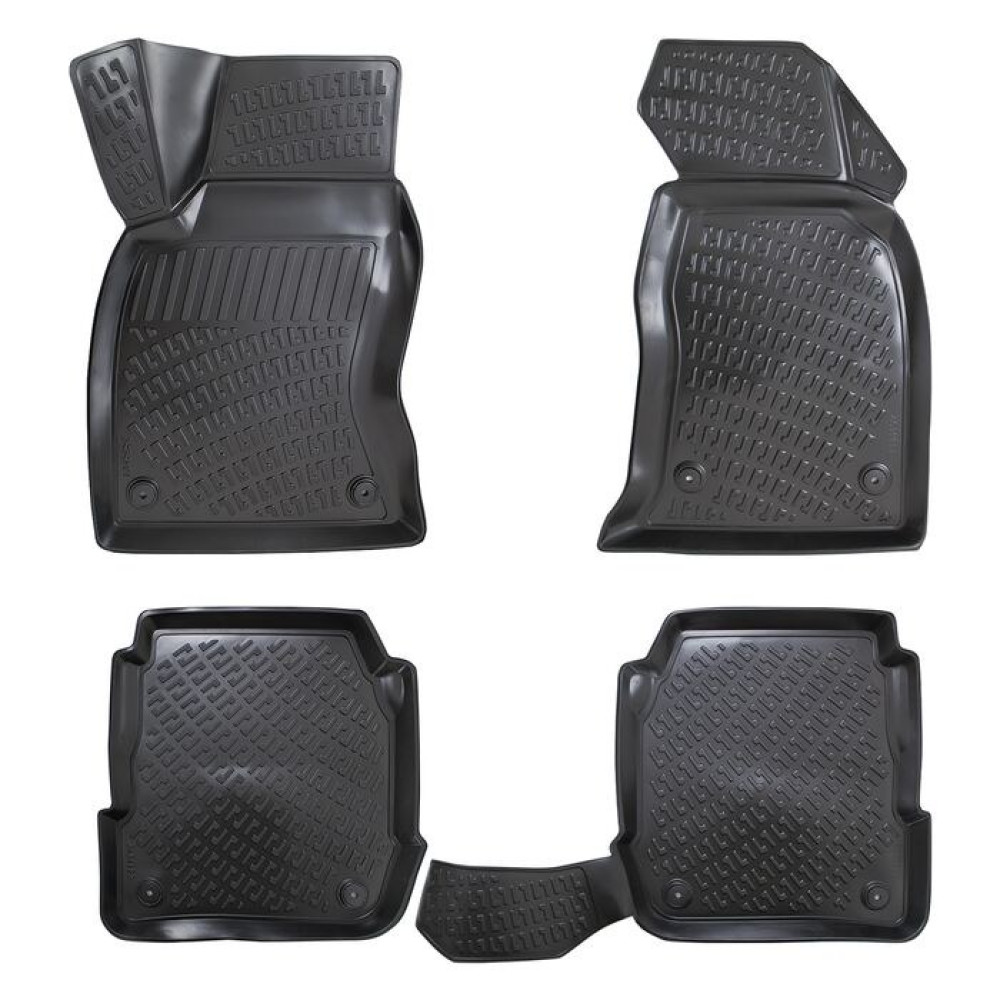 CAR RUBBER FLOOR MATS BLACK 3D AUDI A6 C5 (1997-2004) RIZLINE