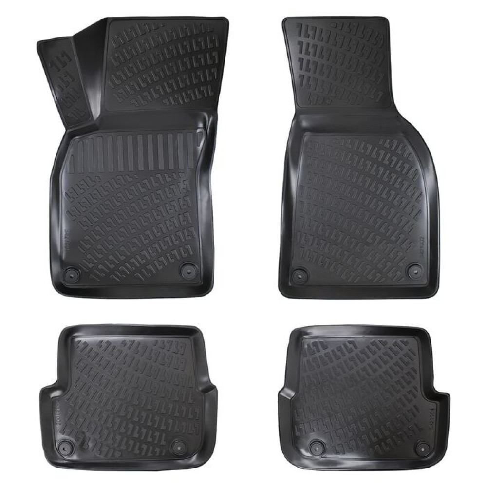 CAR RUBBER FLOOR MATS BLACK 3D AUDI A6 C6 (2006-2011) RIZLINE