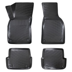 CAR RUBBER FLOOR MATS BLACK 3D AUDI A6 C6 (2006-2011) RIZLINE