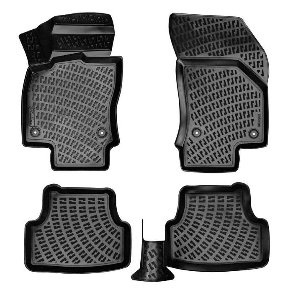 CAR RUBBER FLOOR MATS BLACK 3D AUDI Q2 (2016 -...) RIZLINE