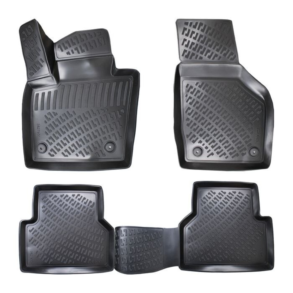 CAR RUBBER FLOOR MATS BLACK 3D AUDI Q3 (2011-2018) RIZLINE