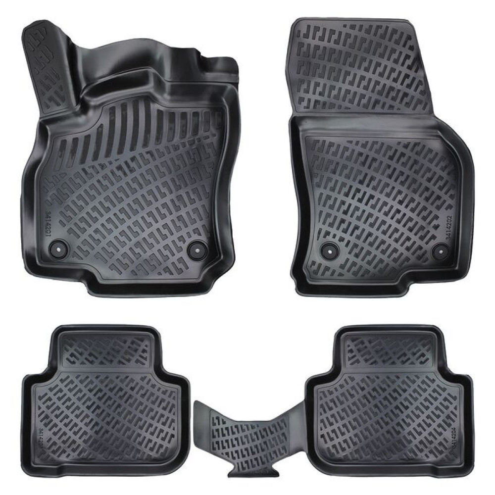 CAR RUBBER FLOOR MATS BLACK 3D AUDI Q3 II (2018-...) RIZLINE