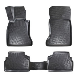 CAR RUBBER FLOOR MATS BLACK 3D BMW 5 E39 (1995-2003) RIZLINE