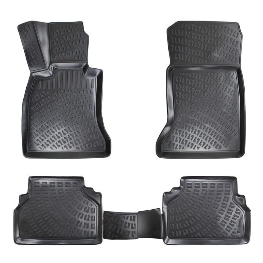 CAR RUBBER FLOOR MATS BLACK 3D BMW 5 E60/E61 (2003-2010) RIZLINE