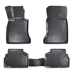 CAR RUBBER FLOOR MATS BLACK 3D BMW 5 E60/E61 (2003-2010) RIZLINE