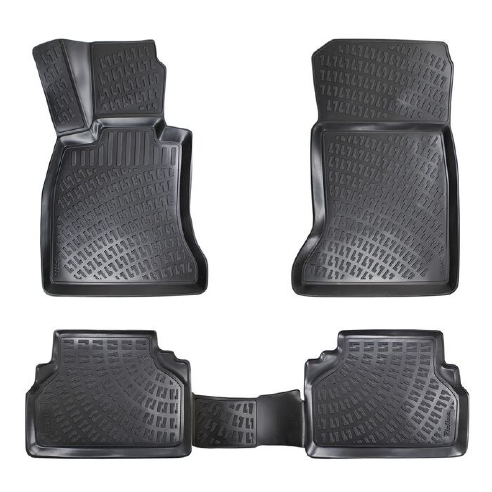CAR RUBBER FLOOR MATS BLACK 3D BMW 5 F10/F11 (2010-2013) RIZLINE
