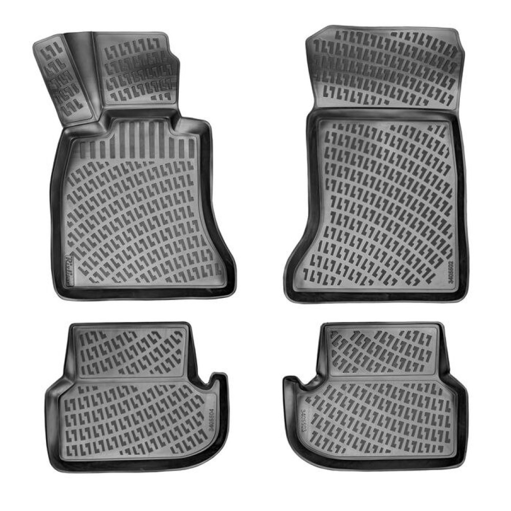 CAR RUBBER FLOOR MATS BLACK 3D BMW 5 F10/F11 FACELIFT (2013 -2017) RIZLINE