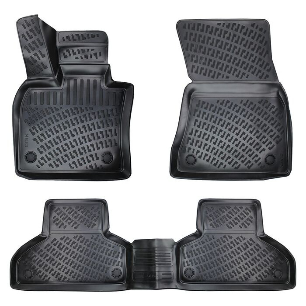 CAR RUBBER FLOOR MATS BLACK 3D BMW X5 F15/X6 F16 (2013-2018) RIZLINE