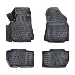 CAR RUBBER FLOOR MATS BLACK 3D CITROEN BERLINGO II (2008-2018) RIZLINE