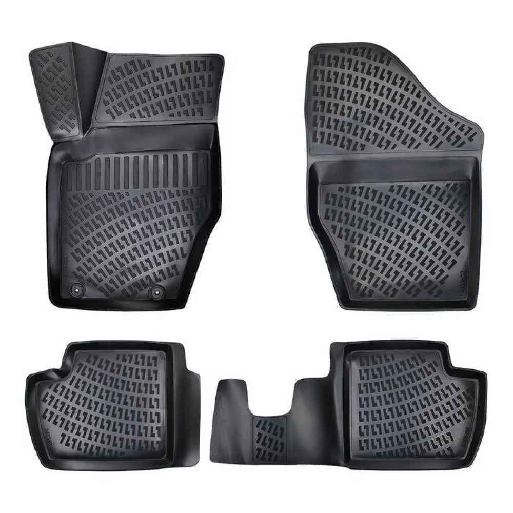 CAR RUBBER FLOOR MATS BLACK 3D CITROEN C4 (2004-2010) RIZLINE