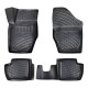 CAR RUBBER FLOOR MATS BLACK 3D CITROEN C4 (2004-2010) RIZLINE