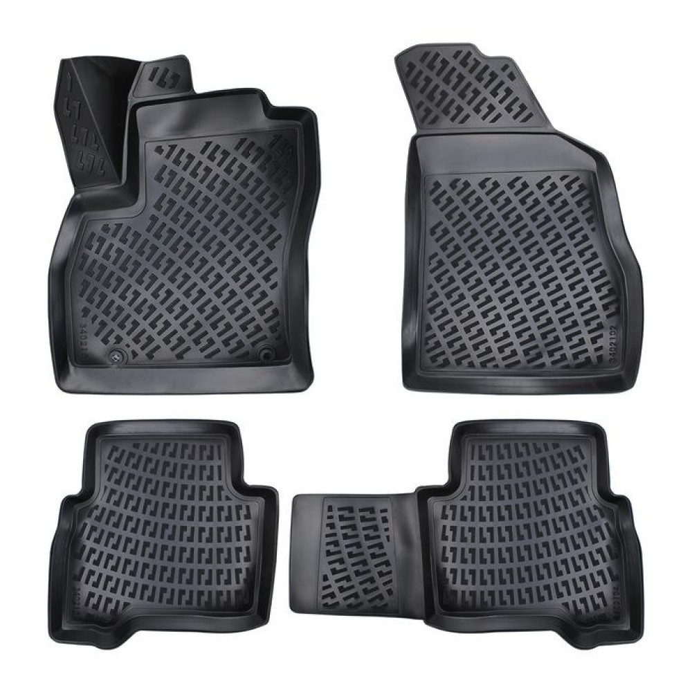CAR RUBBER FLOOR MATS BLACK 3D CITROEN NEMO (2007-...) RIZLINE