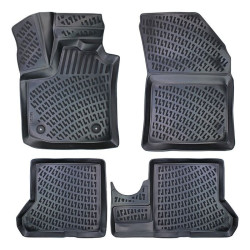 CAR RUBBER FLOOR MATS BLACK 3D DACIA DOKKER (2012-...) RIZLINE