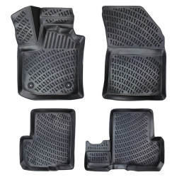 CAR RUBBER FLOOR MATS BLACK 3D DACIA LODGY (2012-...) RIZLINE