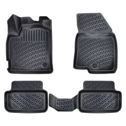 CAR RUBBER FLOOR MATS BLACK 3D DACIA SANDERO III (2020-...) RIZLINE