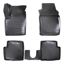 CAR RUBBER FLOOR MATS BLACK 3D FIAT 500C (2008-...) RIZLINE