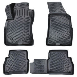 CAR RUBBER FLOOR MATS BLACK 3D FIAT DOBLO (2010-2015) RIZLINE