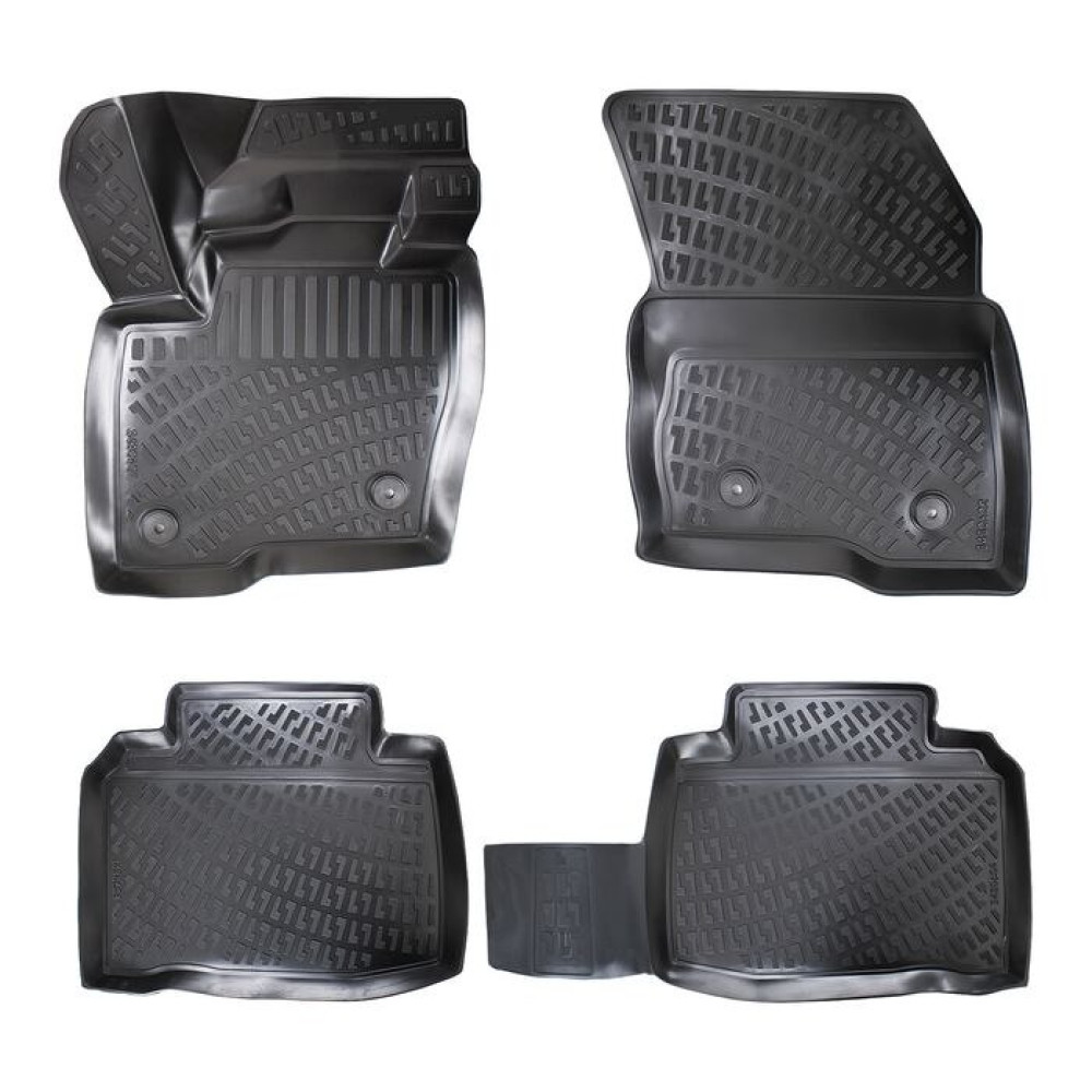 CAR RUBBER FLOOR MATS BLACK 3D FORD EDGE (2016-...) RIZLINE