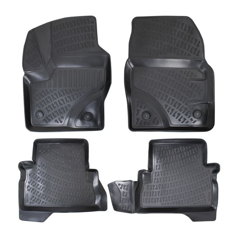 CAR RUBBER FLOOR MATS BLACK 3D FORD C-max II (2011-2019) RIZLINE