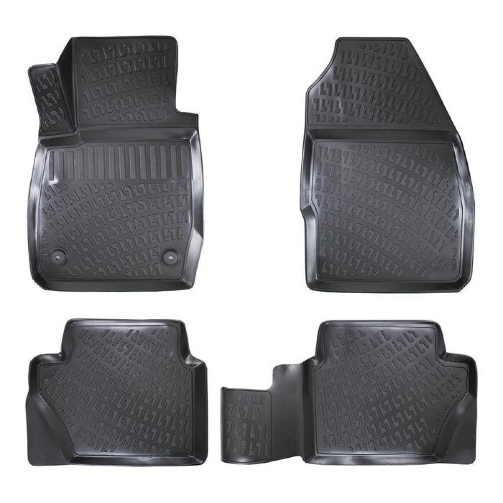 CAR RUBBER FLOOR MATS BLACK 3D FORD FIESTA (2018 -...) RIZLINE