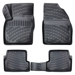 CAR RUBBER FLOOR MATS BLACK 3D FORD FOCUS I (1998-2007) RIZLINE