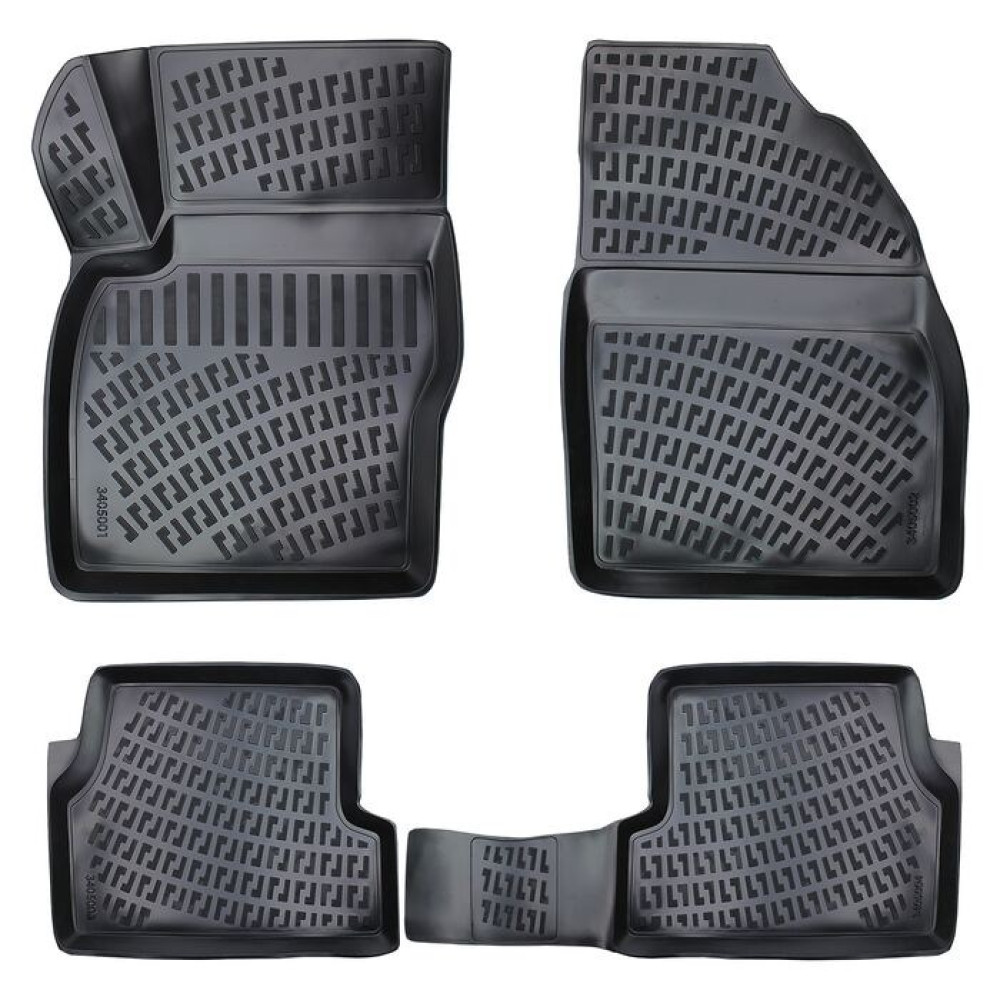 CAR RUBBER FLOOR MATS BLACK 3D FORD FOCUS II (2004-2011) RIZLINE