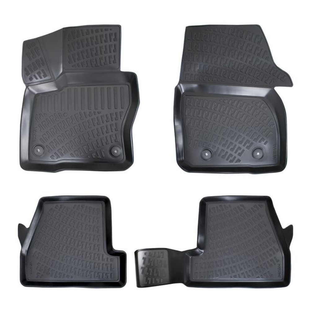 CAR RUBBER FLOOR MATS BLACK 3D  FORD FOCUS III (2011-2014) RIZLINE