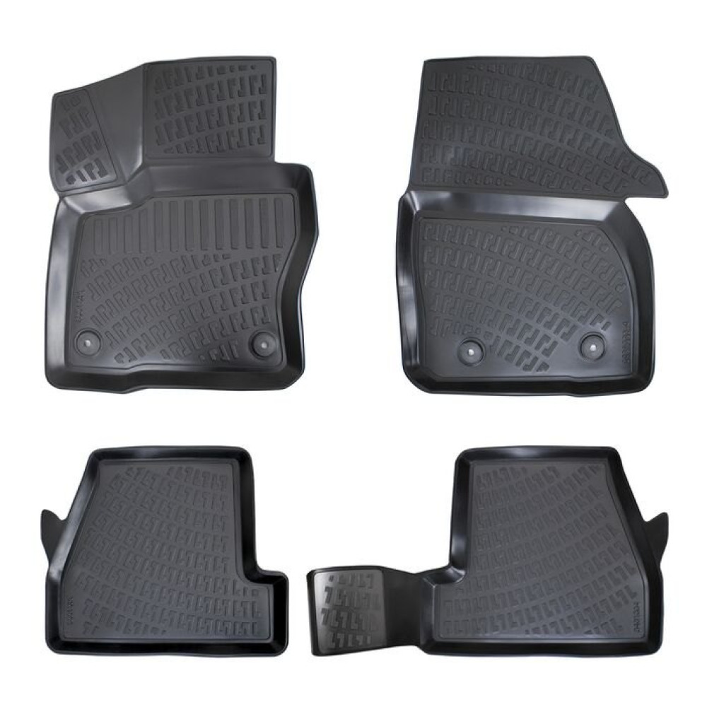 CAR RUBBER FLOOR MATS BLACK 3D FORD FOCUS III Facelift (2014-2018) RIZLINE